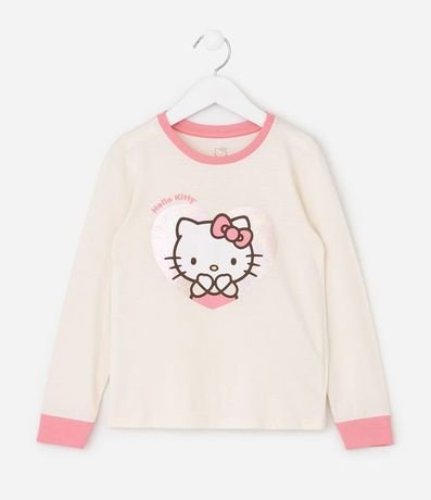 Pijama Larga Infantil Hello Kitty con Estampa - Talle 5 a 14 años 3