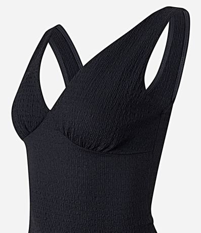 Blusa Texturizada con Escote V y Recorte no Busto 5