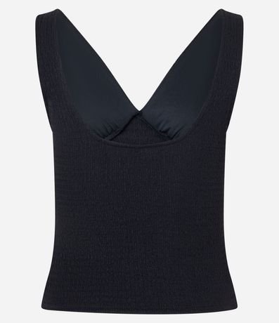 Blusa Texturizada con Escote V y Recorte no Busto 6