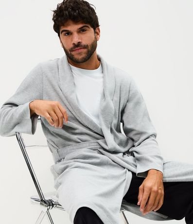 Bata de Baño Largo con Mangas Largas y Lazo en la Cintura