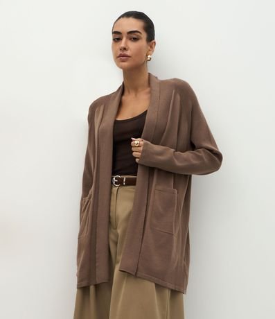 Cardigan Alargado en Punto