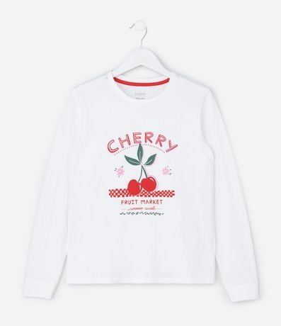 Pijama Infantil con Estampado Cereza y Corazones – Talle 5 a 14 años 2