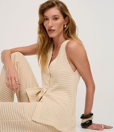 Chaleco Efecto Ganchillo con Breteles Anchos