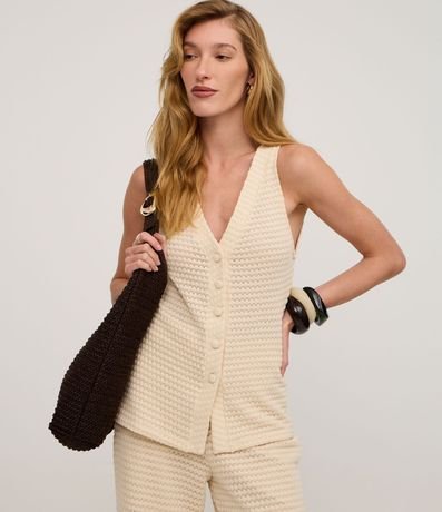 Chaleco Efecto Ganchillo con Breteles Anchos 2