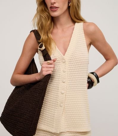 Chaleco Efecto Ganchillo con Breteles Anchos 5