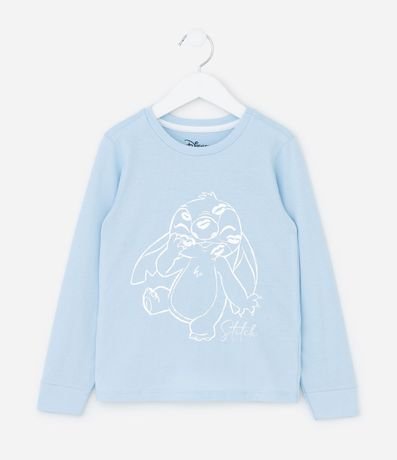 Pijama Infantil Largo Estampa de cuadros y Stitch - Talle 5 a 14 años 2