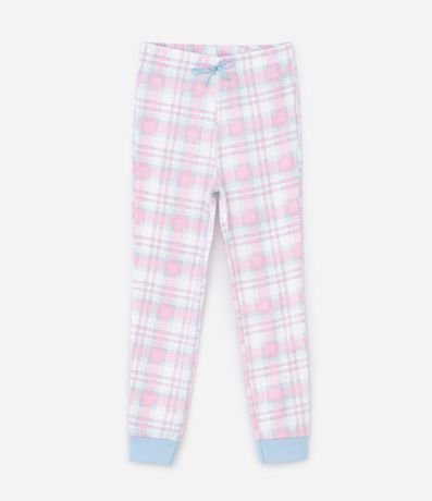 Pijama Infantil Largo Estampa de cuadros y Stitch - Talle 5 a 14 años 4