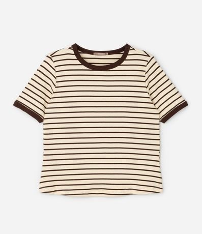 Blusa Baby Look en Rib Rayada Curve & Plus Size 4