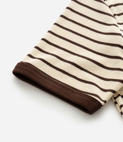 Blusa Baby Look en Rib Rayada Curve & Plus Size 7