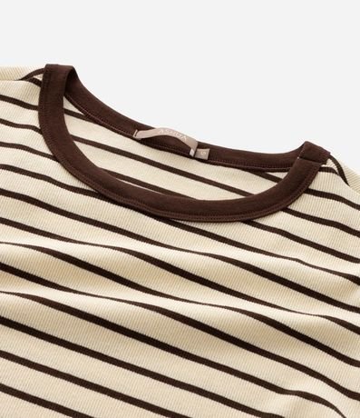 Blusa Baby Look en Rib Rayada Curve & Plus Size 8