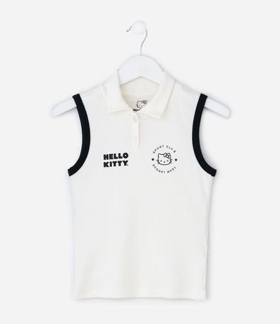 Musculosa Infantil con Cuello Polo y Estampa de Hello Kitty – Talle 7 a 16 años