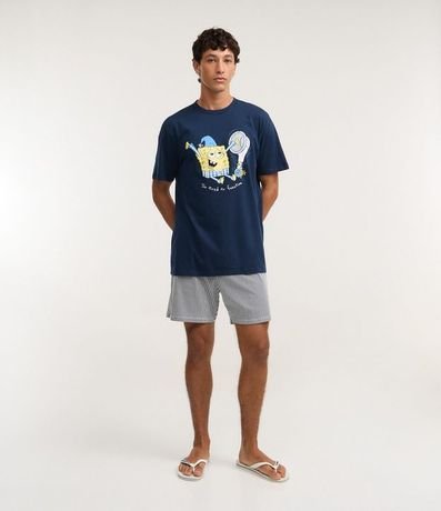 Pijama Corto en Algodón con Estampado Bob Esponja