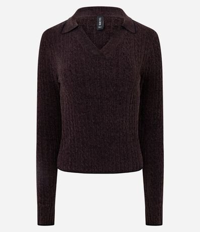 Blusa Femenina Slim en Tricot con Cuello Polo 5