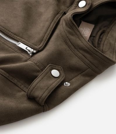 Campera Biker en Gamuza con Cremallera en los Bolsillos Curve & Plus Size 4