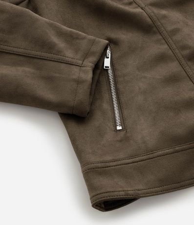 Campera Biker en Gamuza con Cremallera en los Bolsillos Curve & Plus Size 5