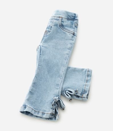 Pantalón Infantil en Jeans Flare con Moña en el Ruedo  – Talle 3 a 18 Meses 3