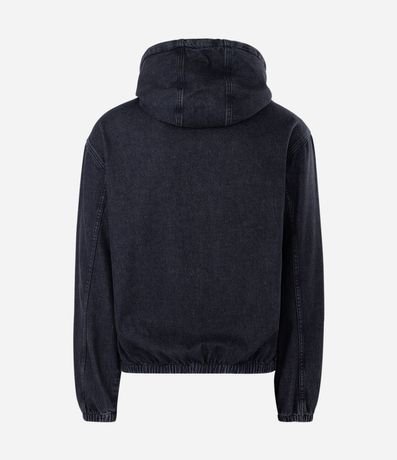 Campera Bomber en Jeans con Cremallera y Capucha 7