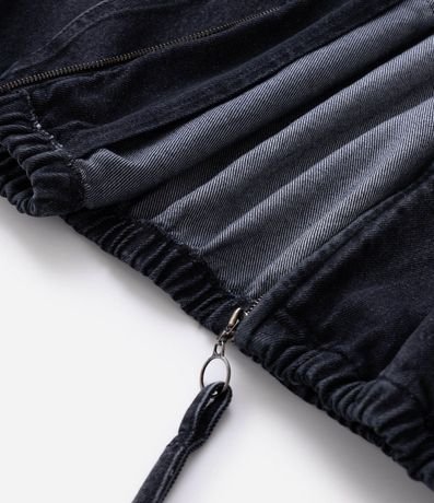 Campera Bomber en Jeans con Cremallera y Capucha 9