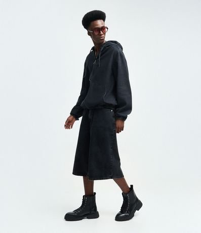 Campera Bomber en Jeans con Cremallera y Capucha 2