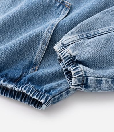 Campera Bomber en Jeans con Cremallera y Capucha 5