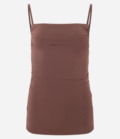 Blusa Media Malla con Breteles Finos y Frunzidos en los Laterales 3