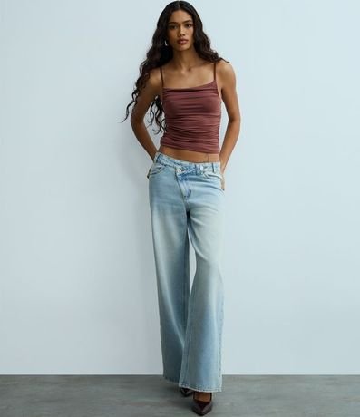 Blusa Media Malla con Breteles Finos y Frunzidos en los Laterales 2