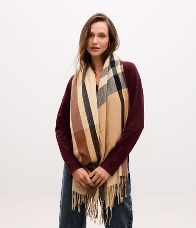 Bufanda en Franela con Estampado de Cuadros