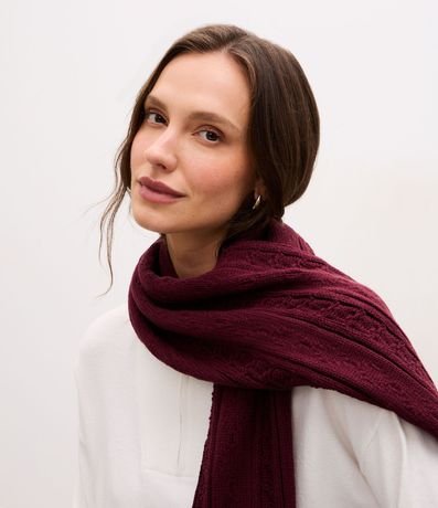 Bufanda en Punto con Textura Trenzada 5