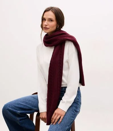 Bufanda en Punto con Textura Trenzada 1