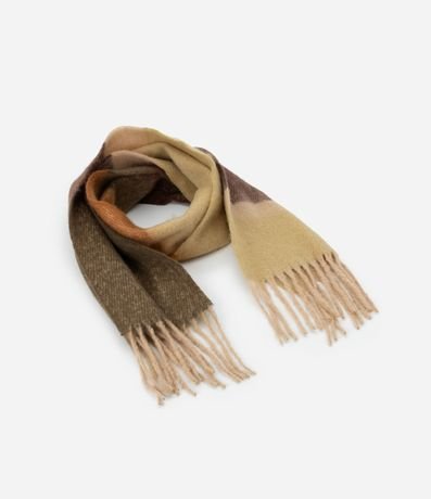 Bufanda en Franela con Franjas y Bloque de Color 2