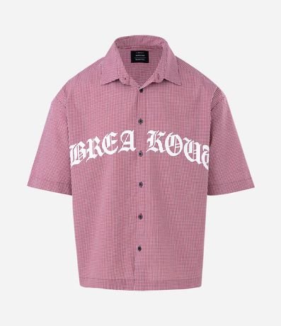 Camisa Oversized de Cuadros en Algodón con Estampado Lettering Breakout 3