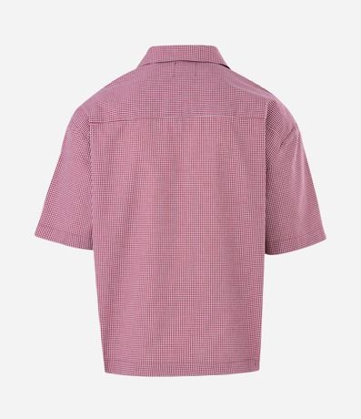 Camisa Oversized de Cuadros en Algodón con Estampado Lettering Breakout 4