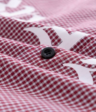 Camisa Oversized de Cuadros en Algodón con Estampado Lettering Breakout 5