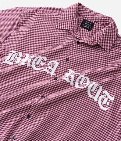 Camisa Oversized de Cuadros en Algodón con Estampado Lettering Breakout 6