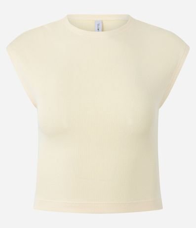 Blusa Sin Manga en Rib con Textura de Rayas 2