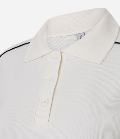 Polo Manga Corta en Rib con Detalle Listrado en el Hombro 2