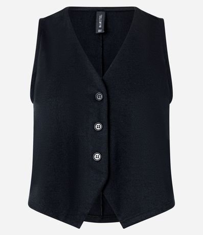 Chaleco sin Mangas en Punto Roma con Botones 3