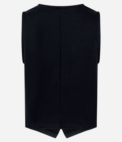 Chaleco sin Mangas en Punto Roma con Botones 4