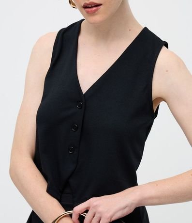 Chaleco sin Mangas en Punto Roma con Botones 2