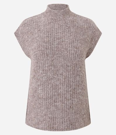 Chaleco Alargado en Punto con Mini Cuello 5