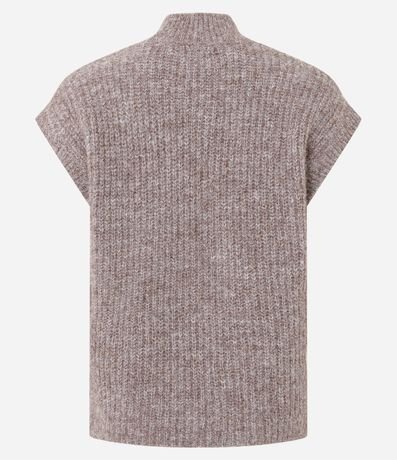 Chaleco Alargado en Punto con Mini Cuello 7