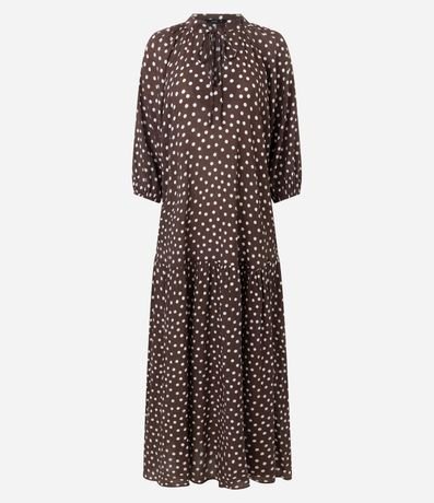 Vestido Midi Manga Larga con Estampa Lunares 6