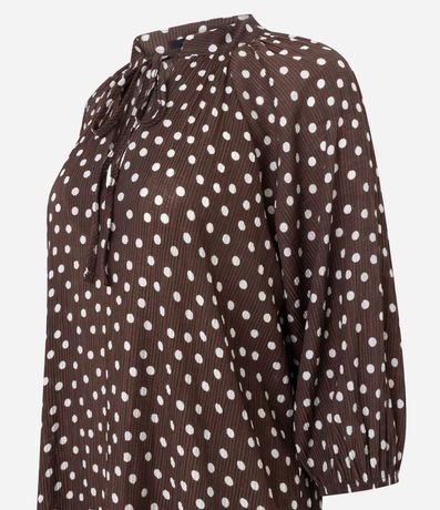 Vestido Midi Manga Larga con Estampa Lunares 7