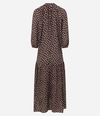 Vestido Midi Manga Larga con Estampa Lunares 8