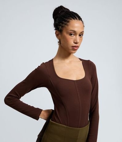 Body en Poliamida Seamless y Escote Cuadrado