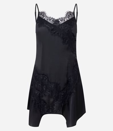 Vestido en Satén con Detalles en Encaje 1