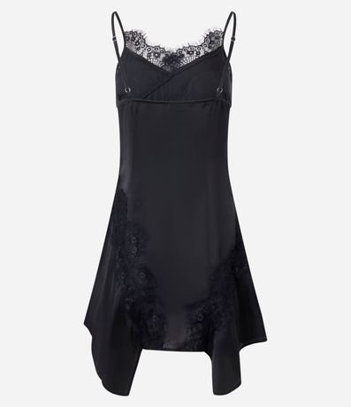 Vestido en Satén con Detalles en Encaje 3