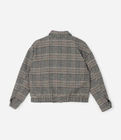 Campera Bomber en Polivelour de Cuadros Curve & Plus Size 5
