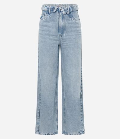 Pantalón Wide Leg en Jeans con Cintura Virado 5