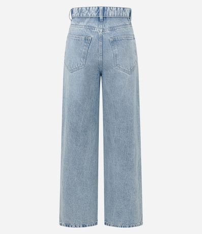 Pantalón Wide Leg en Jeans con Cintura Virado 6